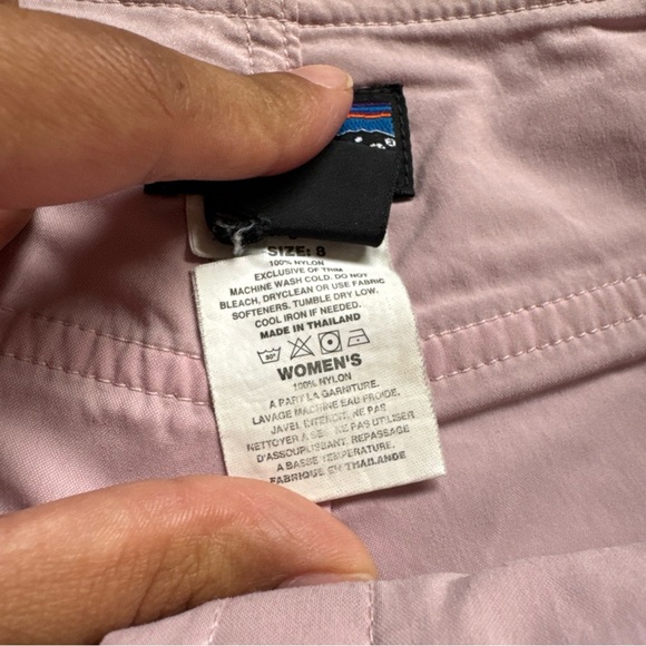 Patagonia Women's Nylon Shorts Size 8 Pink Front-tie With Pockets - Picture 6 of 9